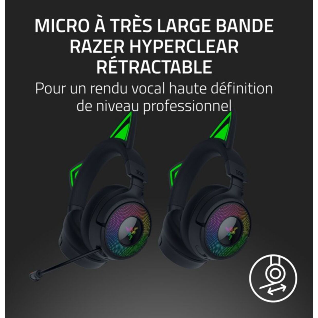 Casque gamer RAZER KRAKEN KITTY V3 PRO NOIR