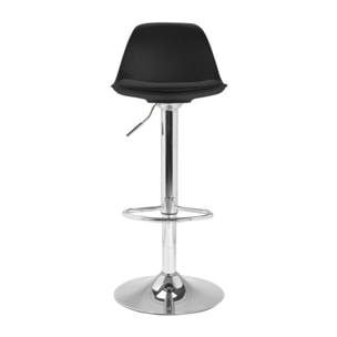 Tabourets de bar Karl noirs pied métal réglable - lot de 2