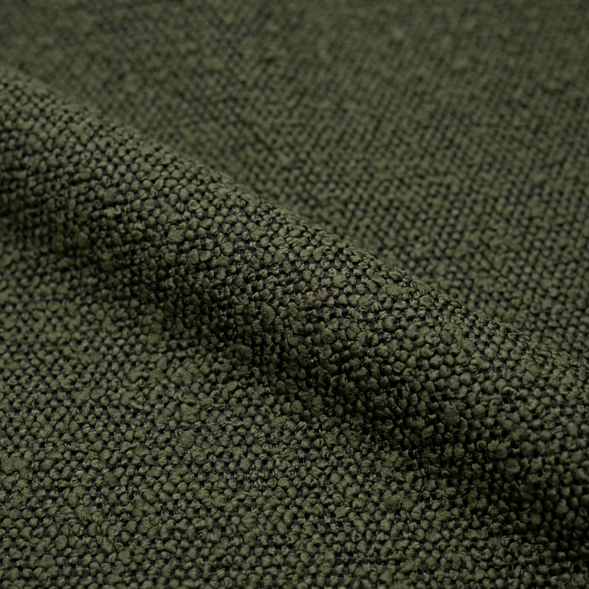 Lot de 2 chaises pour îlot central en tissu bouclé vert kaki 66 cm - Mindy