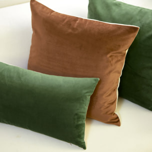 Housse de coussin velours et lin, DOUCEUR VELOURS