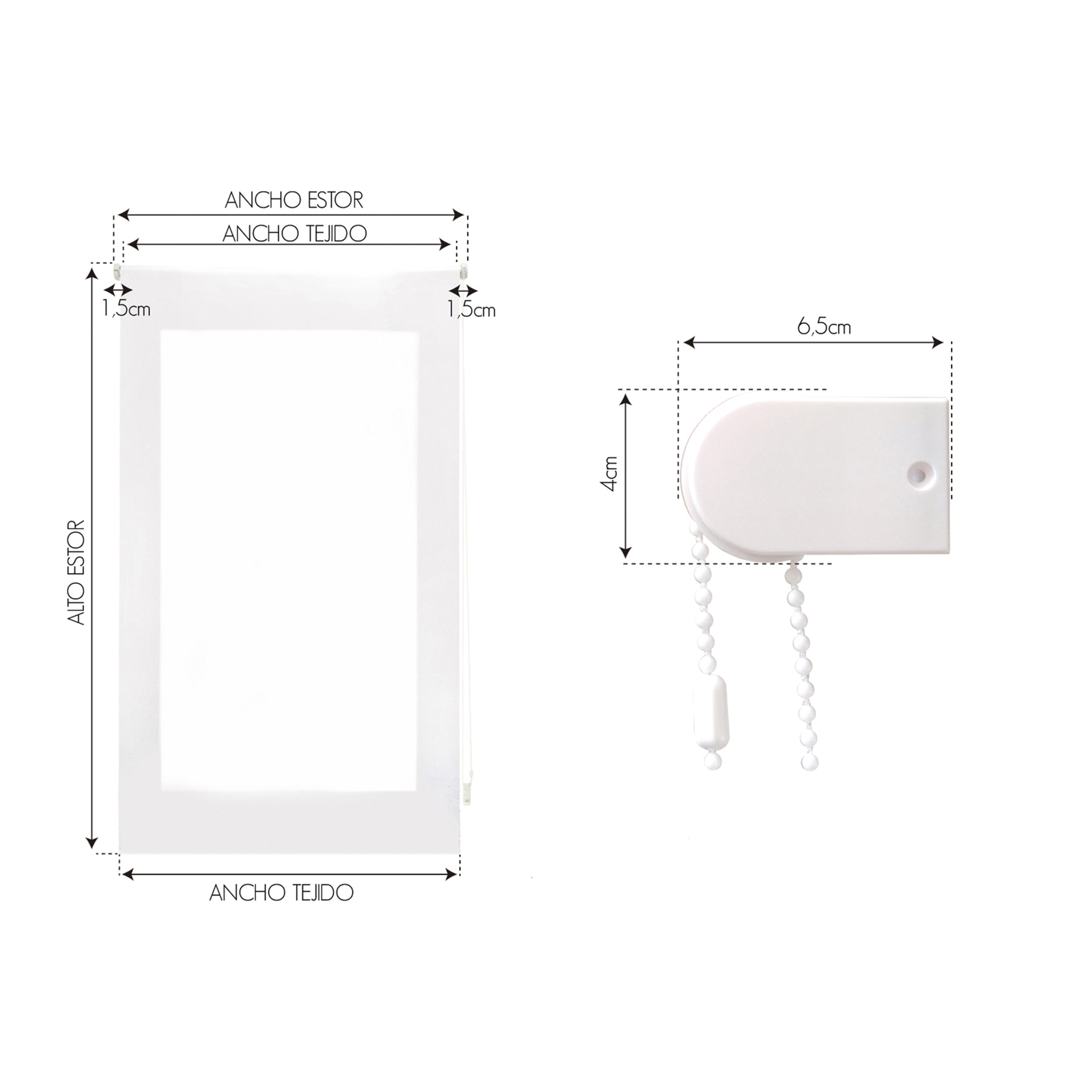 Store enrouleur Polyester Opaque Multicolore