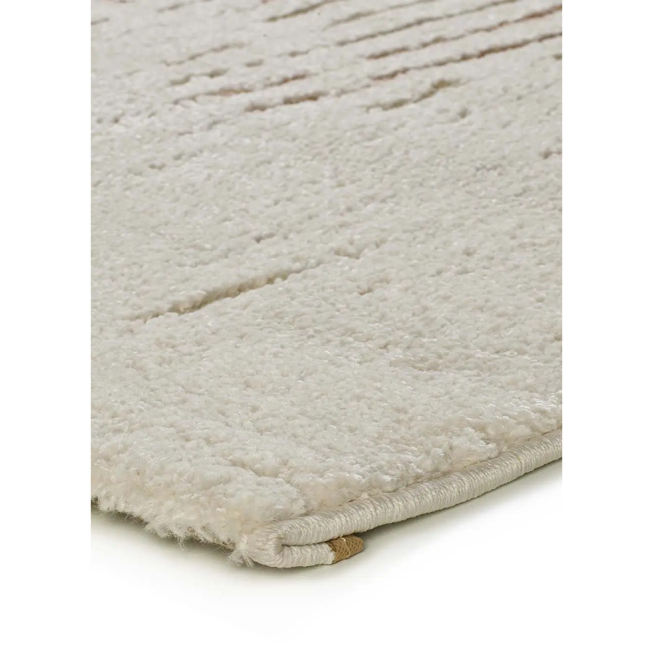 CANDELA Alfombra pelo corto geométrica con relieve crema y terracota, varias medidas disponibles