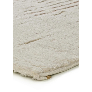 CANDELA Alfombra pelo corto geométrica con relieve crema y terracota, varias medidas disponibles