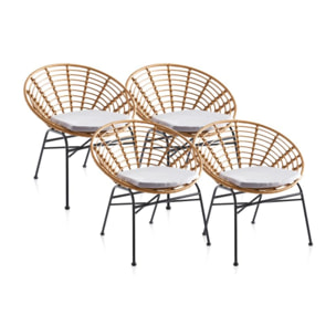 Pack 4 sillones Talma Rattan