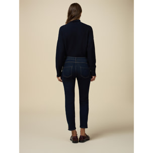 Oltre - Vaqueros skinny con detalles joya - Azul