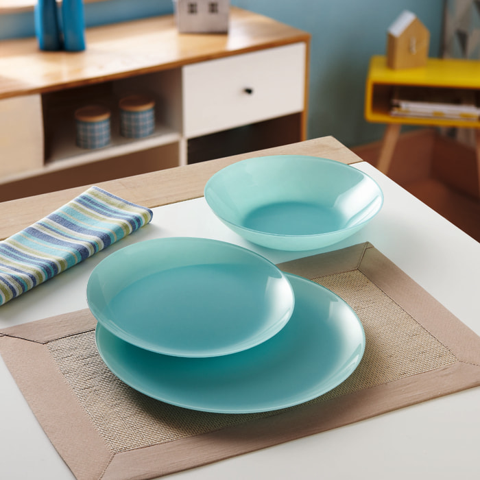 6 assiettes creuses Arty soft blue 20cm - Luminarc