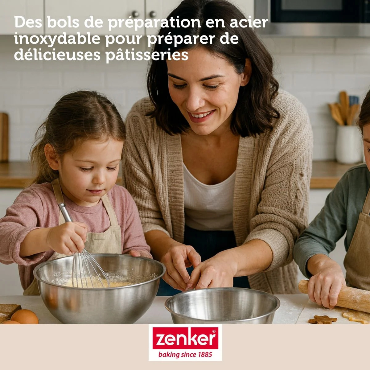 Set de 4 ustensiles de pâtisserie moule à gâteaux bol à mixer et spatule de cuisine Zenker Bake Click and Go