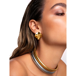 Orecchino waves in Acciaio Placcato Oro