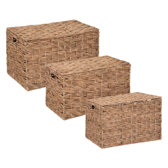 Set de 3 malles "Ori" jacinthe L64/70/76cm