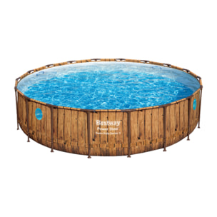 Bestway Piscine hors sol tubulaire ronde Bestway Power Steel Swim Vista 549 x 122 cm décor bois