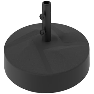 Pied de parasol rond mât dia. 36-48 mm - 56 x 56 x 40 cm - noir