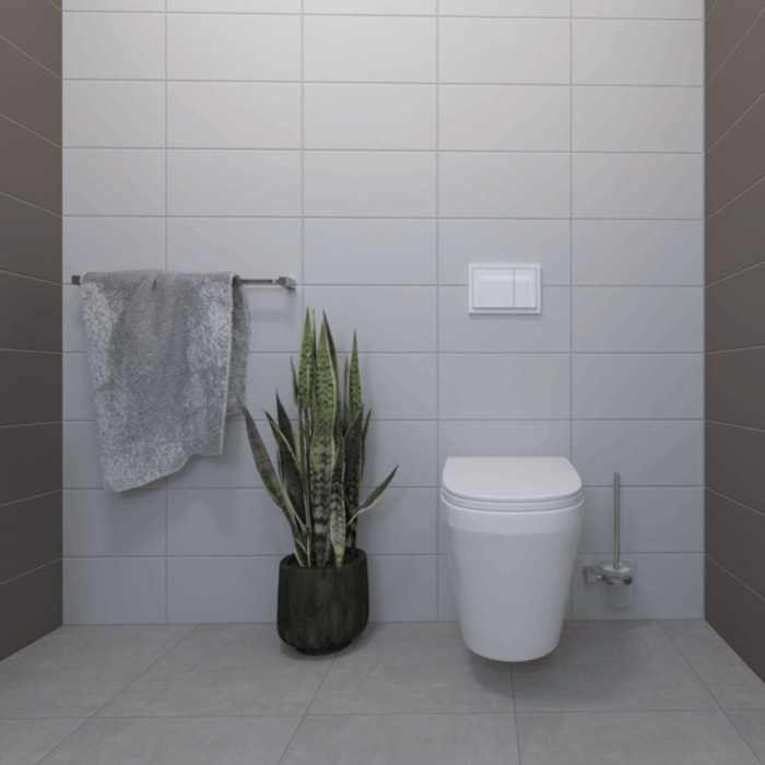 Multi set de deux crochets de salle de bain + porte-serviettes 1 barre, longueur de 60 cm, chrome (ELEMULTI-SET2)