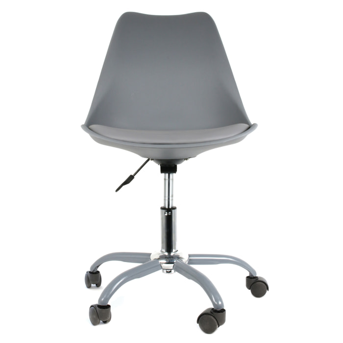 Chaise A Roulettes Kiruna Gris