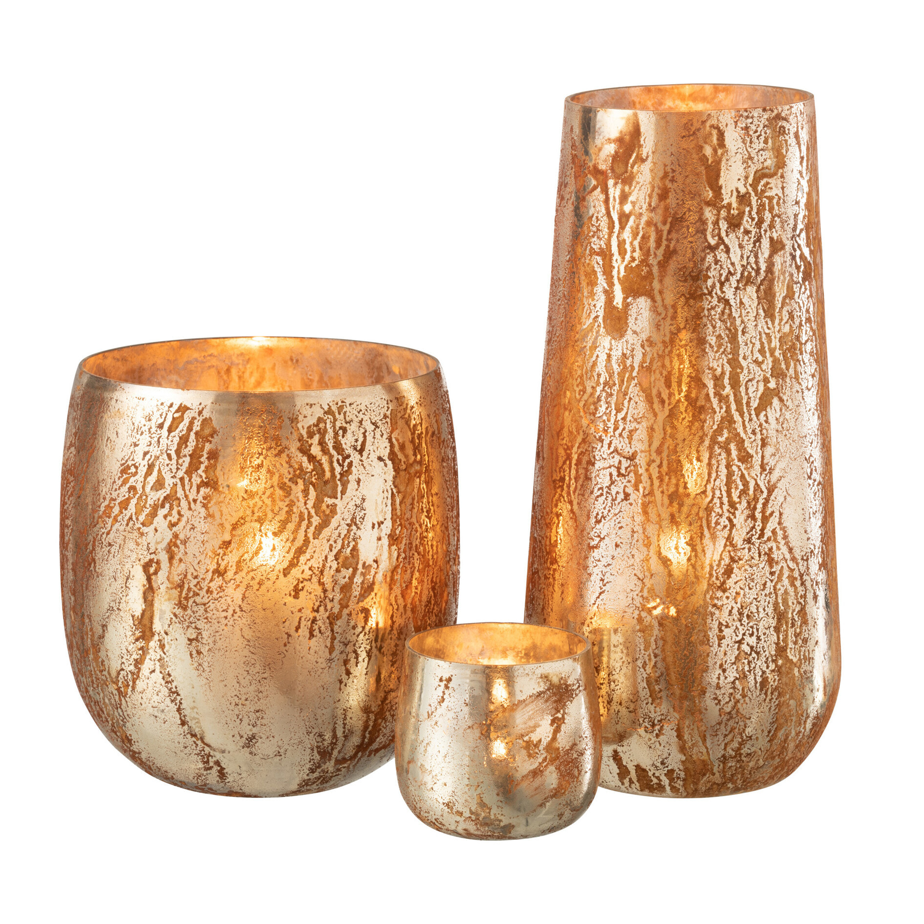 J-Line photophore - verre - brun/or - large - 27 cm de hauteur