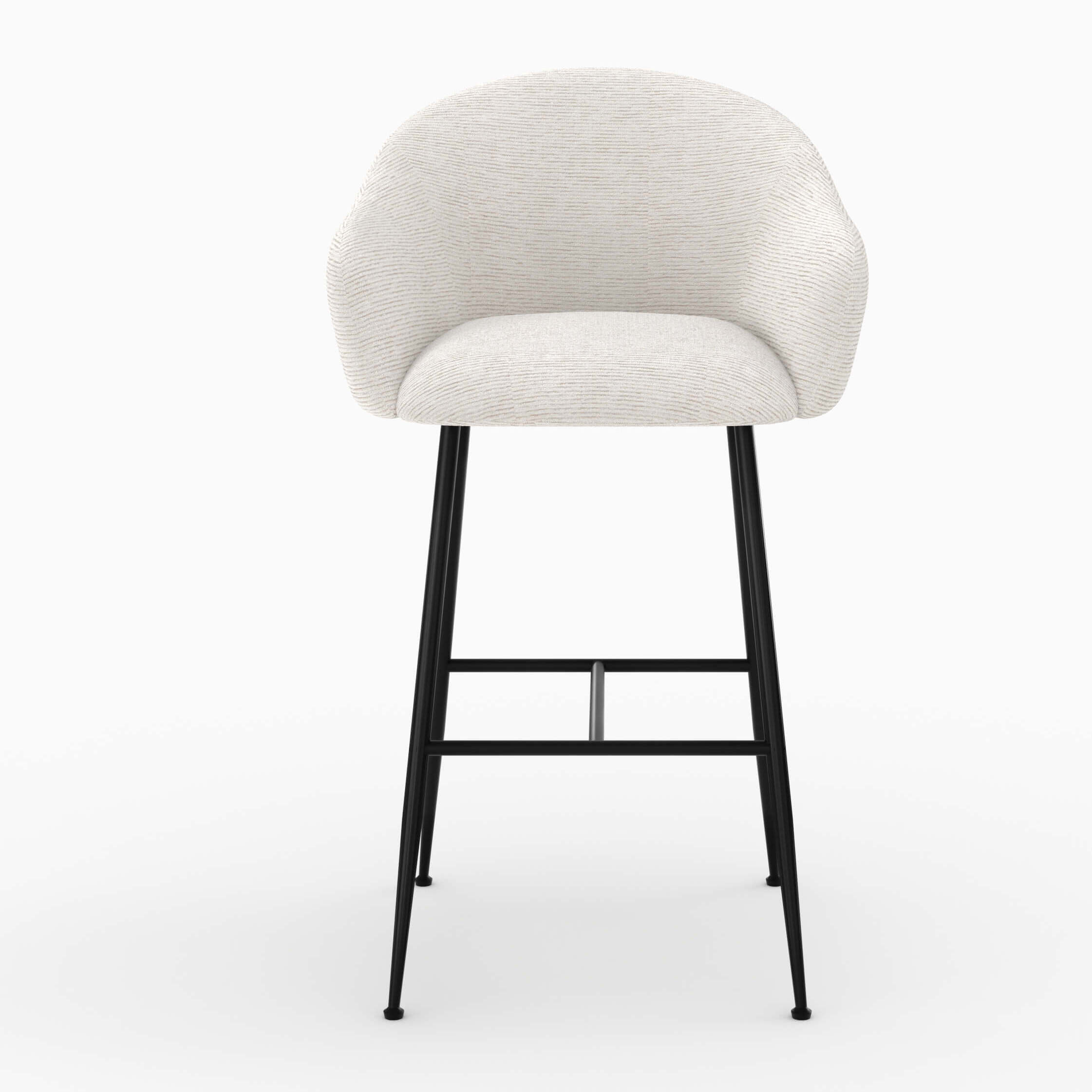 Chaise de bar en tissu blanc chiné 76 cm - Socky