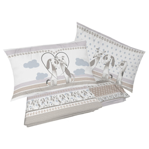 Completo letto baubau beige 100% cotone