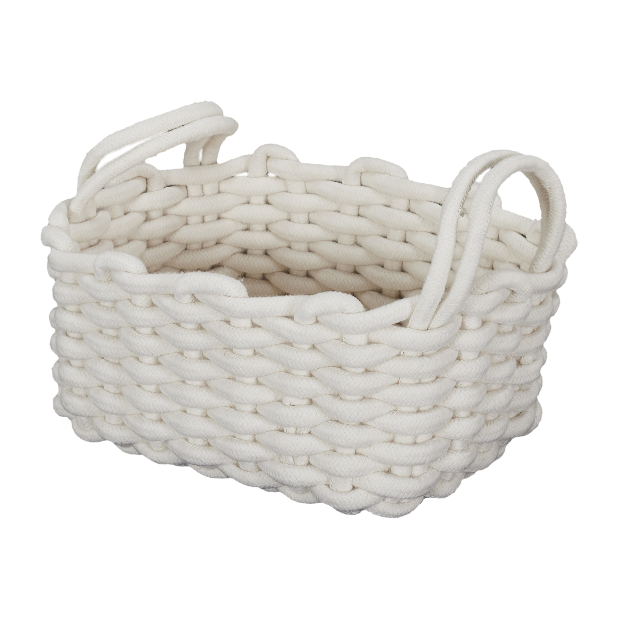 Panier Tricot Blanc X3