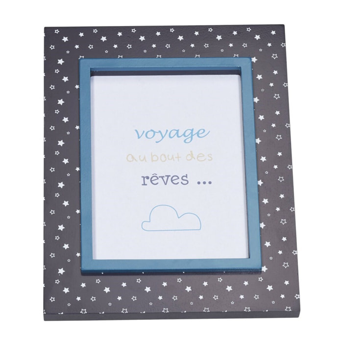 Cadre Photo Rectangle en MDF Bleu