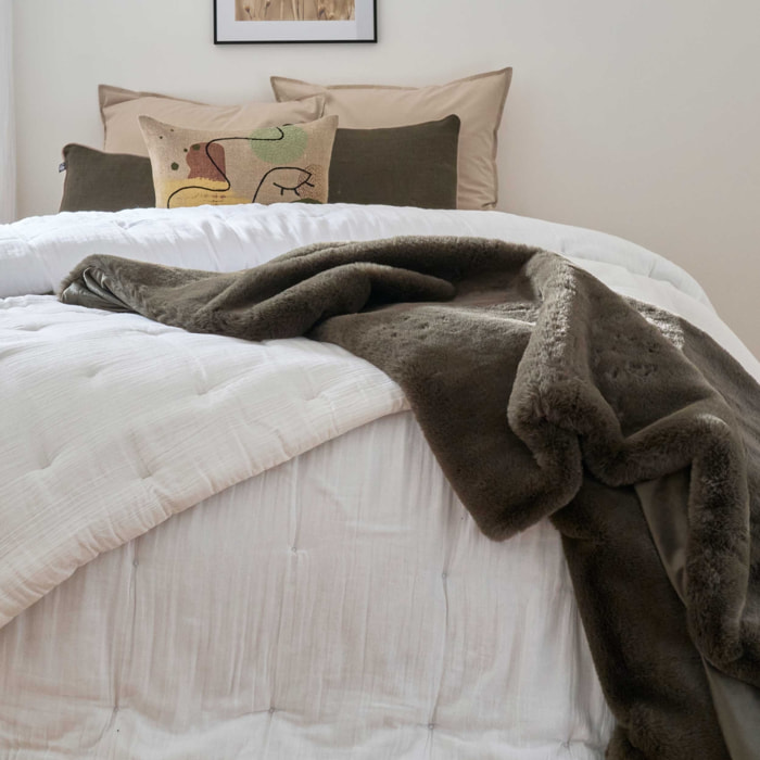 Couvre-lit en gaze de coton lavé - Blanc