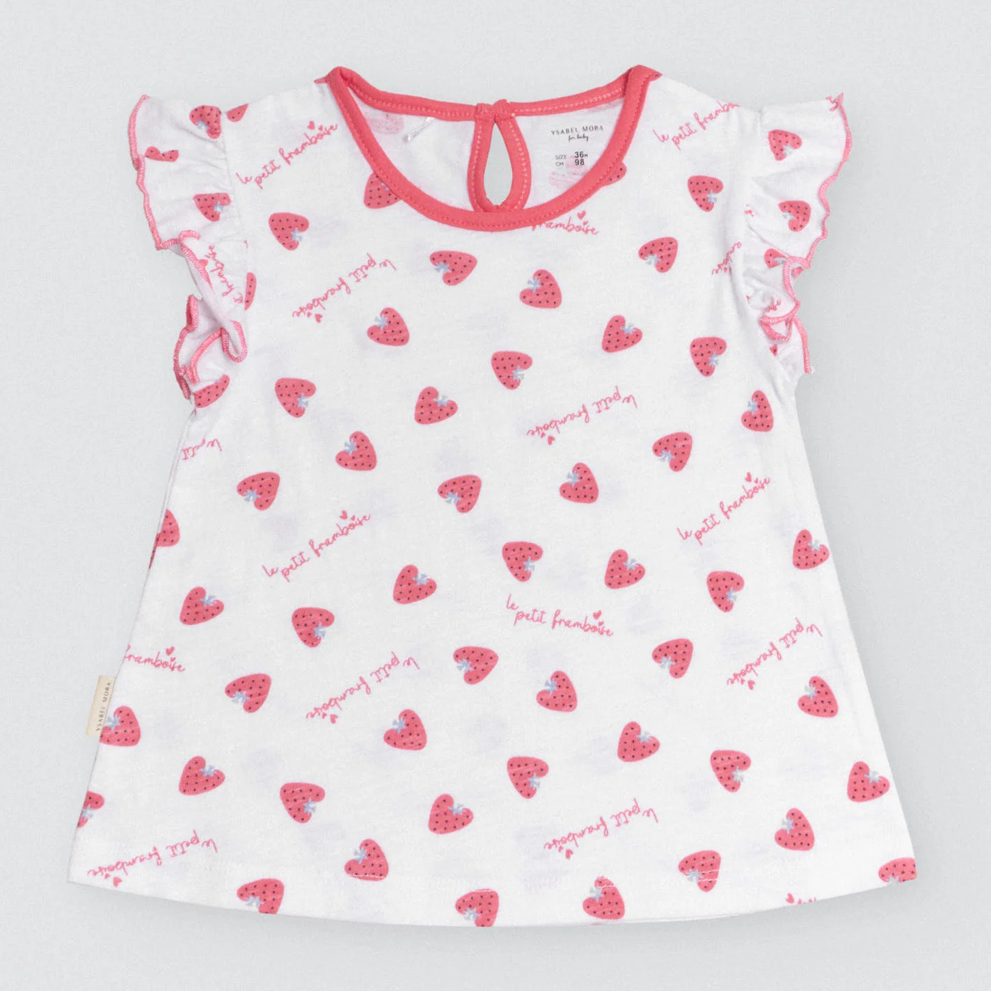 Set per neonati: maglietta a maniche corte e salopette Raspberry