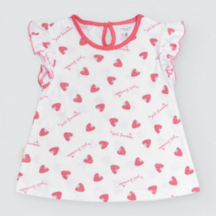 Set per neonati: maglietta a maniche corte e salopette Raspberry