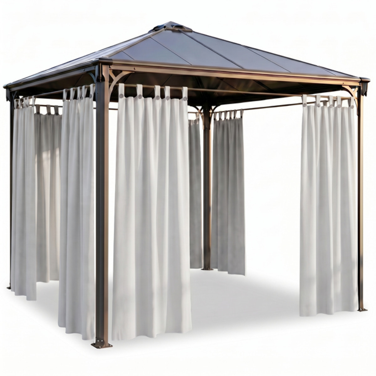 Tenda per gazebo con passanti e bottoni, telo ombreggiante in cotone e poliestere resistente ai raggi UV, facile da installare, ideale per terrazzo veranda e giardino, garantisce privacy e protezione dal sole