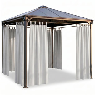 Tenda per gazebo con passanti e bottoni, telo ombreggiante in cotone e poliestere resistente ai raggi UV, facile da installare, ideale per terrazzo veranda e giardino, garantisce privacy e protezione dal sole