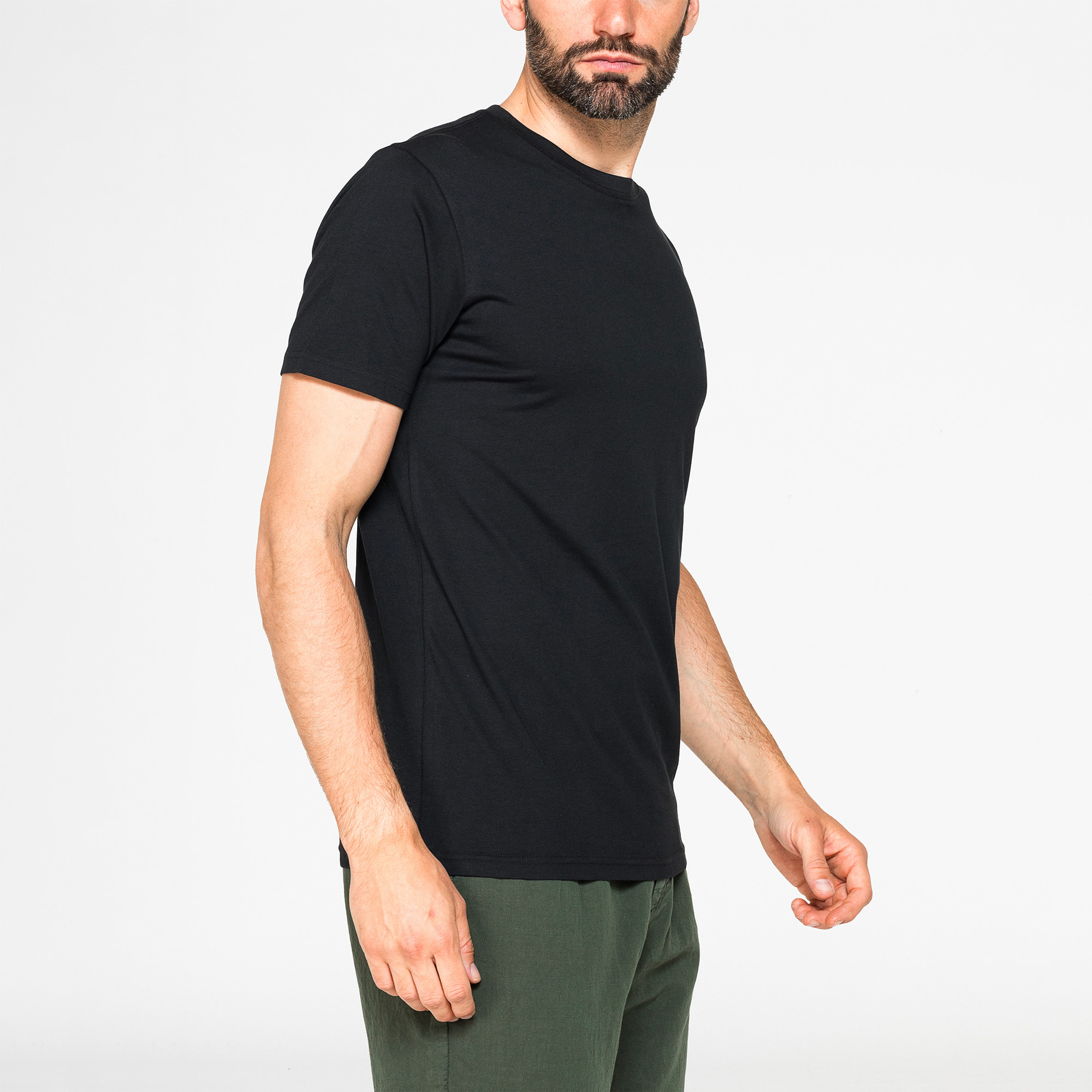 T-SHIRT GIROCOLLO IN COTONE TINTA UNITA