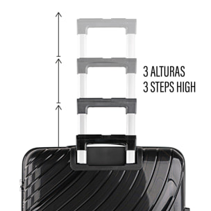 Juego De Maletas Rígidas Pp Itaca Danubio Negro