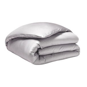 Housse de couette unie en satin de coton bio, TEOPHILE, Taupe Gazelle