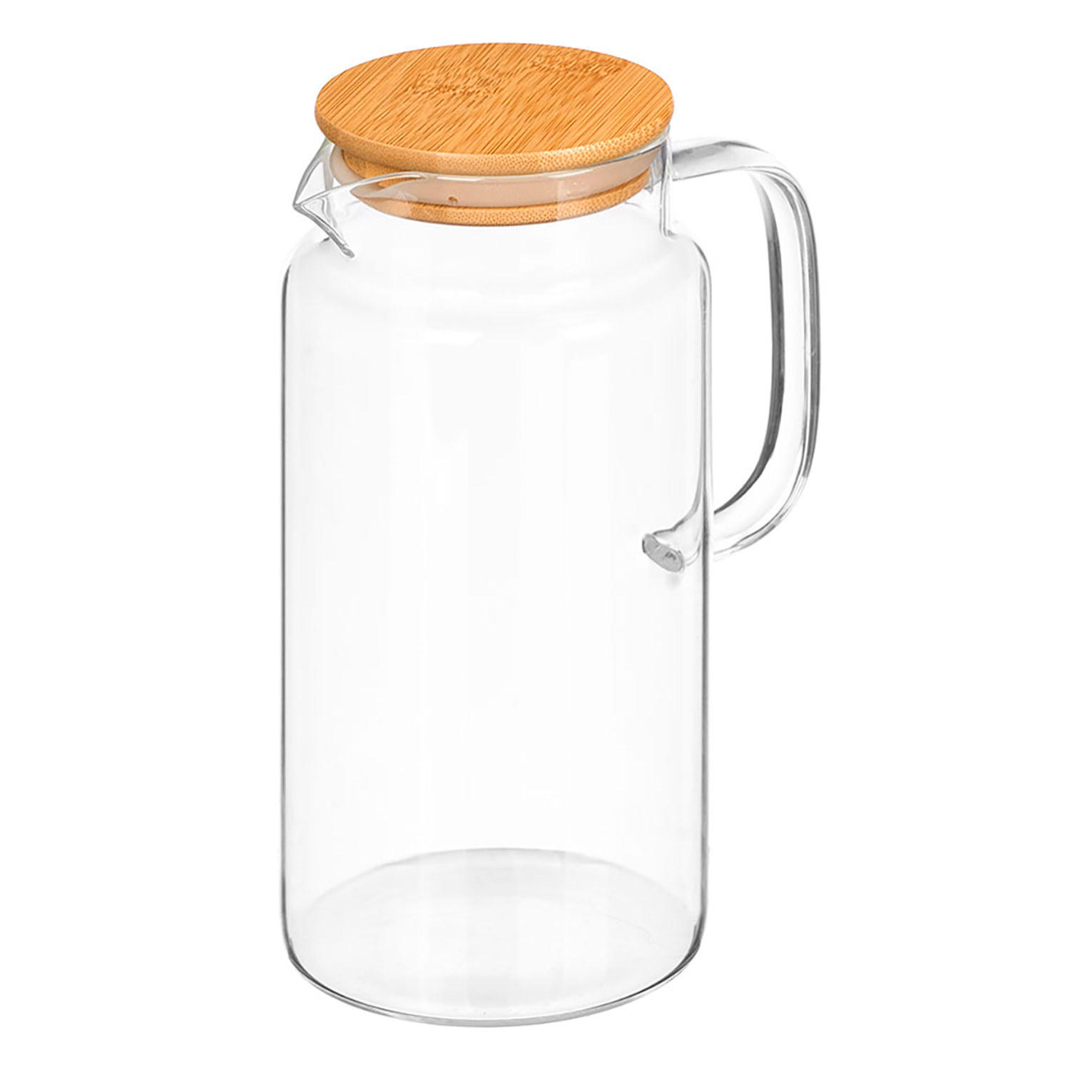Giara rotonda in borosilicato con coperchio in bamboo 1,2L