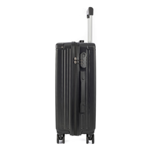 DAM Valigia grande volume trolley rigido ultraleggero, in ABS ad alta resistenza con angoli rinforzati. Chiusura numerica e 4 ruote doppie estraibili e rotanti a 360°. 50x29x76 Cm. Colore: Nero