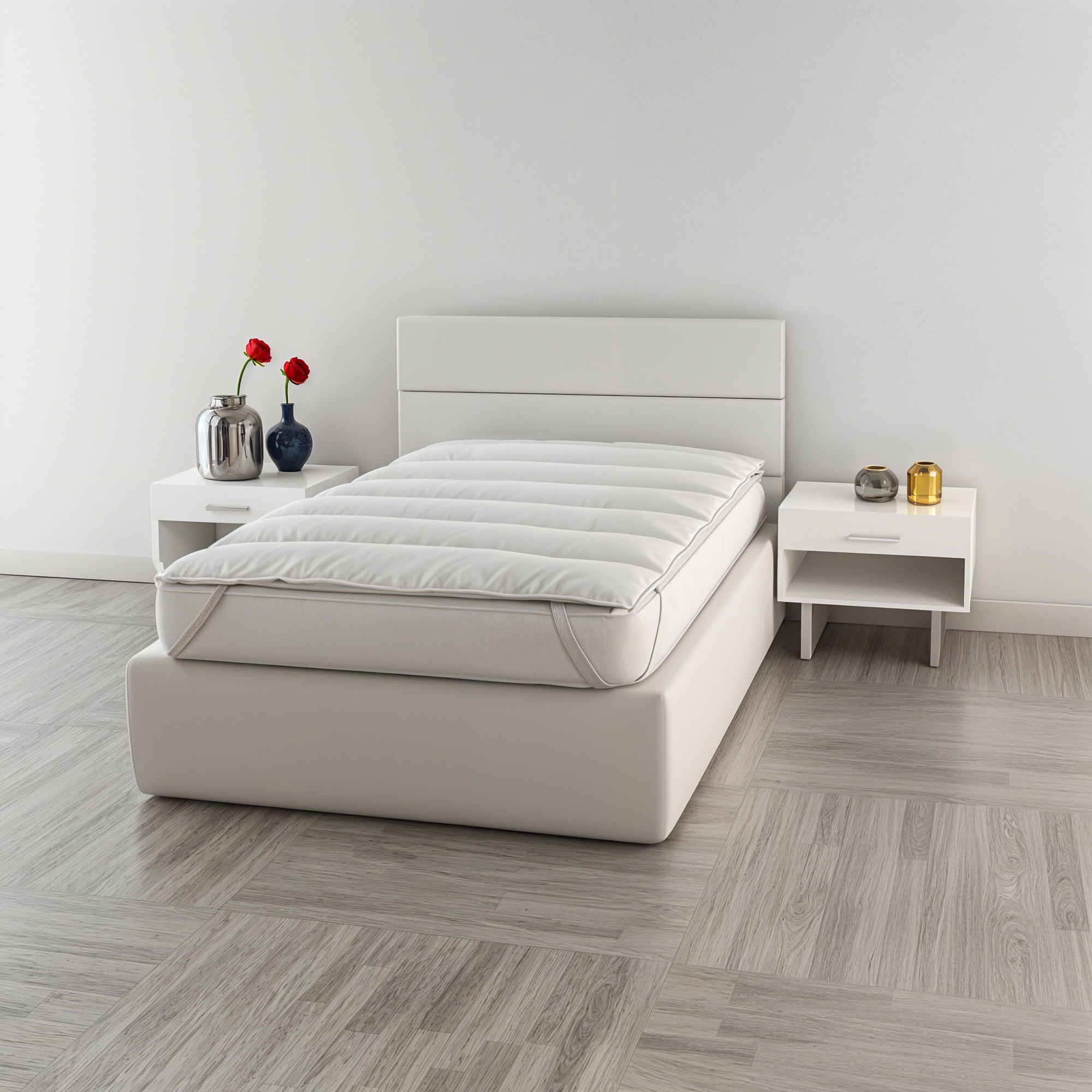 TOPPER ELEGANT TRAPUNTATO CON ELASTICI