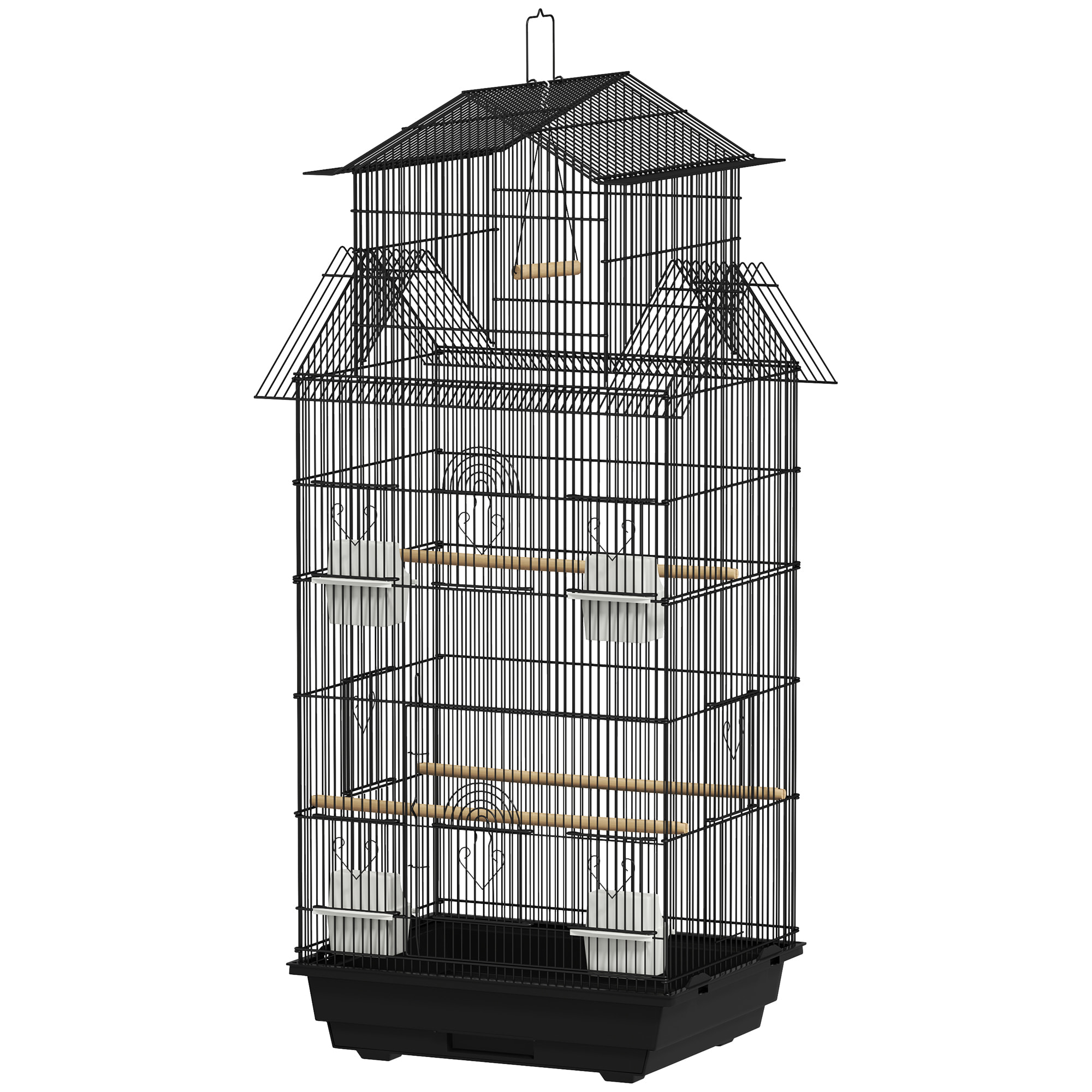 Cage à oiseaux design maison mangeoires perchoirs balançoire grande porte 8 trappes plateau déjection