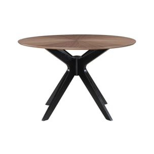 Table à manger design ronde noyer D120 cm DIELLI