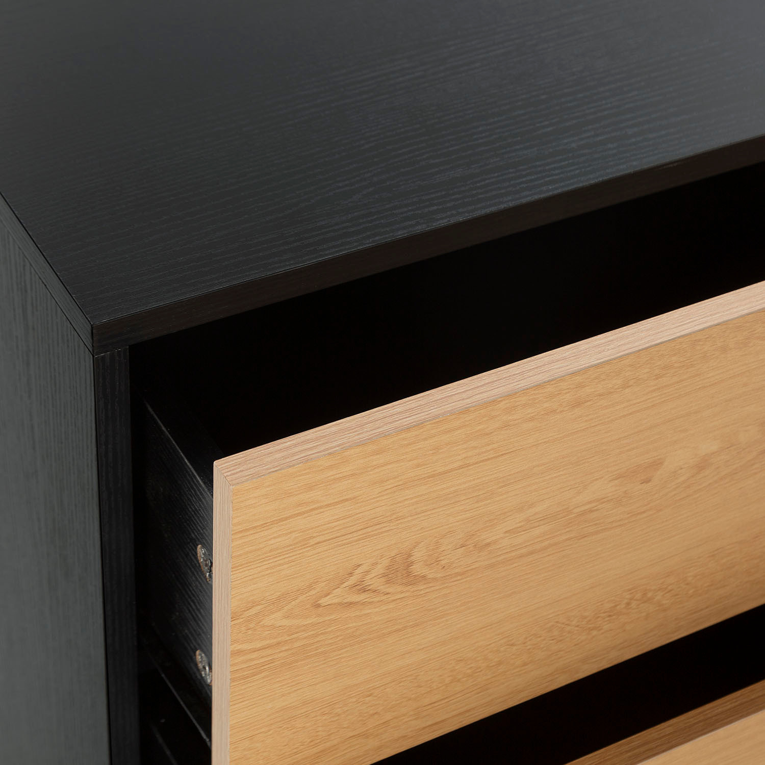 Cómoda de noche Apolo 3 cajones Color Negro/Madera