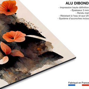 Tableau nature morte fleur corail  Tableau alu Dibond