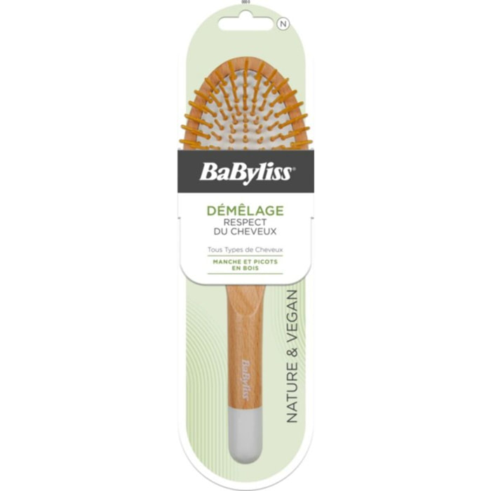 Brosse à cheveux BABYLISS BOIS PNEUMATIQUE PICOTS BOIS