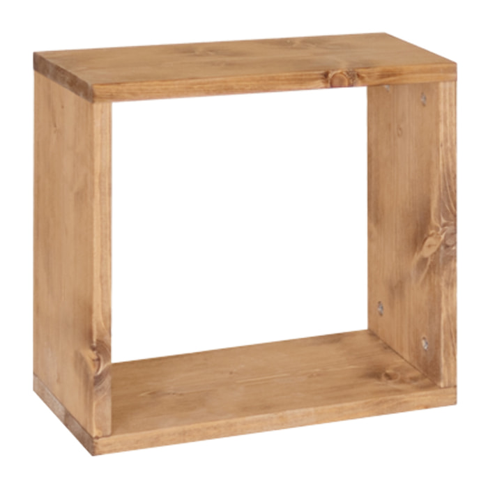 Estanteria de madera maciza en tono roble medio Alto: 38 Largo: 40 Ancho: 20