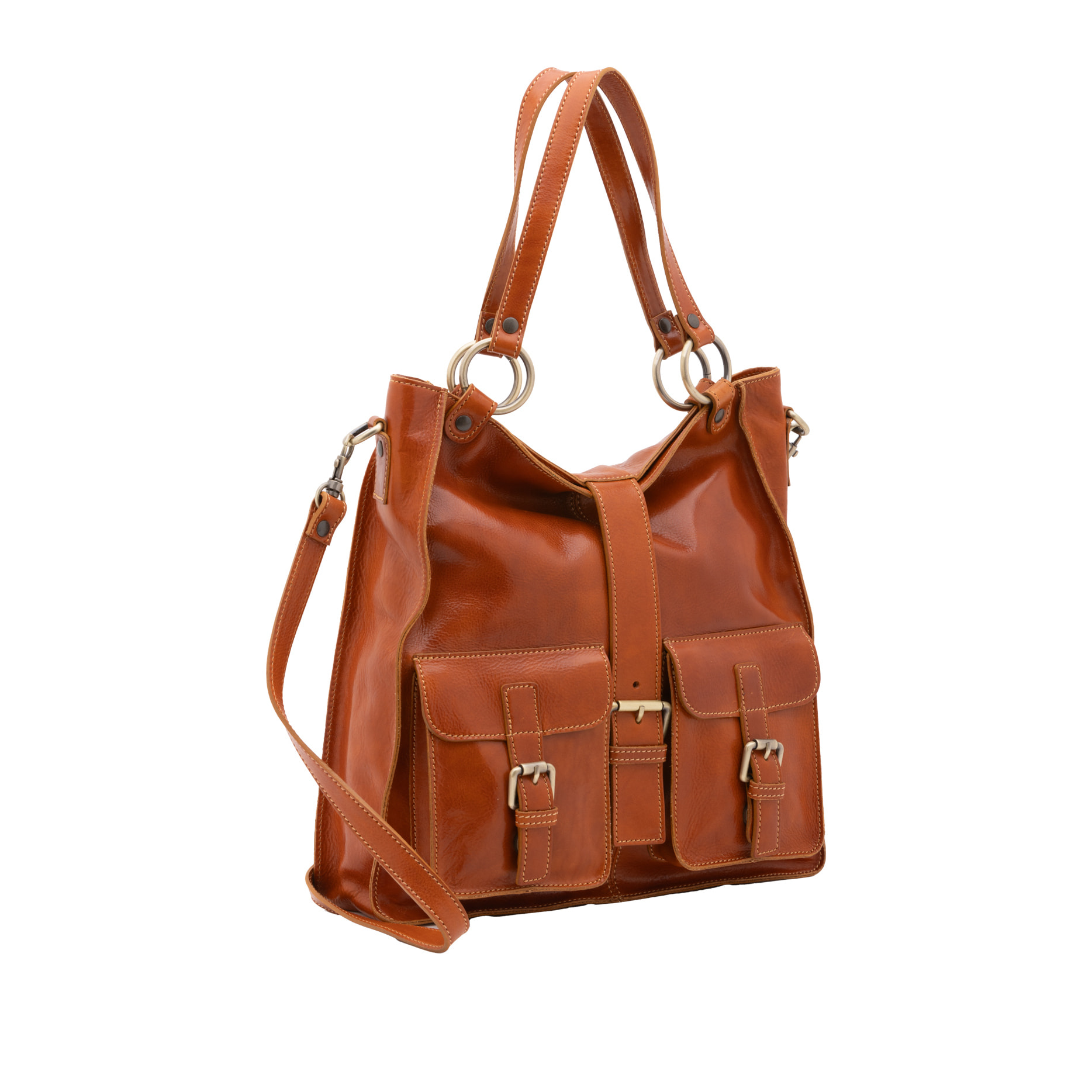 Borsa a spalla  da donna In Vera pelle Made in Italy 38x37x10 cm