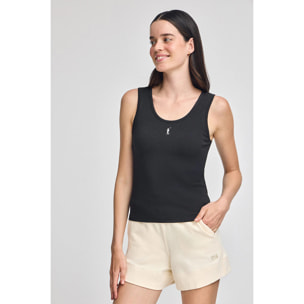 Camiseta negra de tirantes con bordado Rigby Go