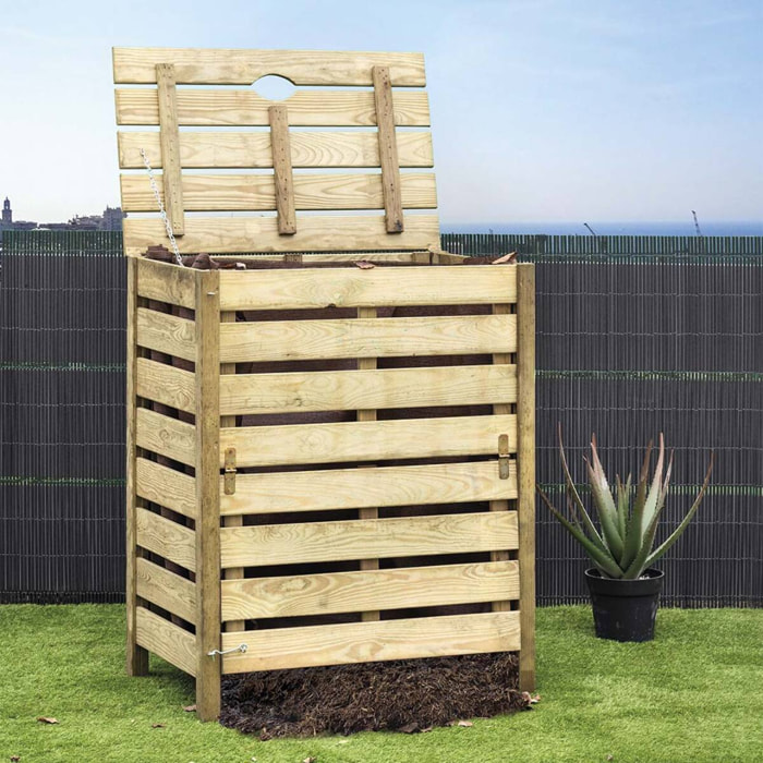 Compostador De Madera Farmbox 80x50x100 Cm