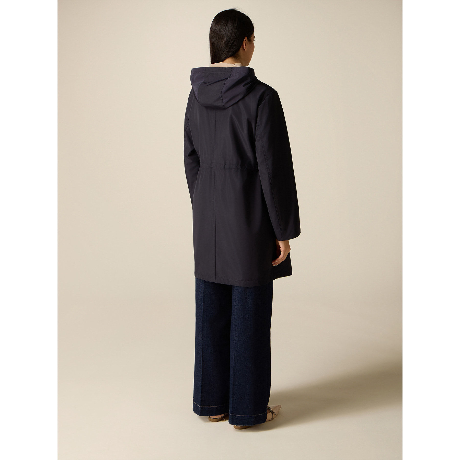 Oltre - Parka reversibile in nylon con cappuccio - Blu