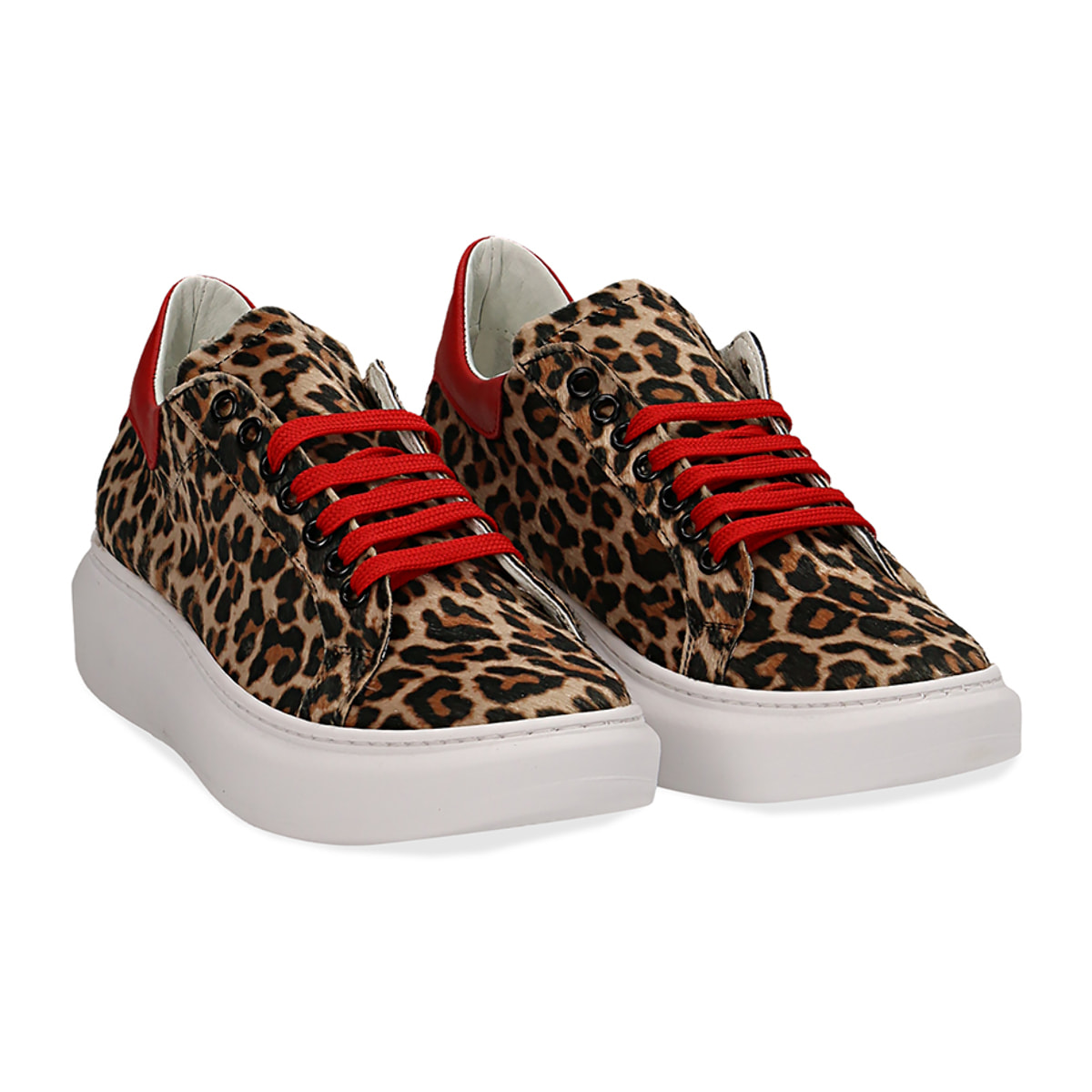 Sneakers leopard in microfibra