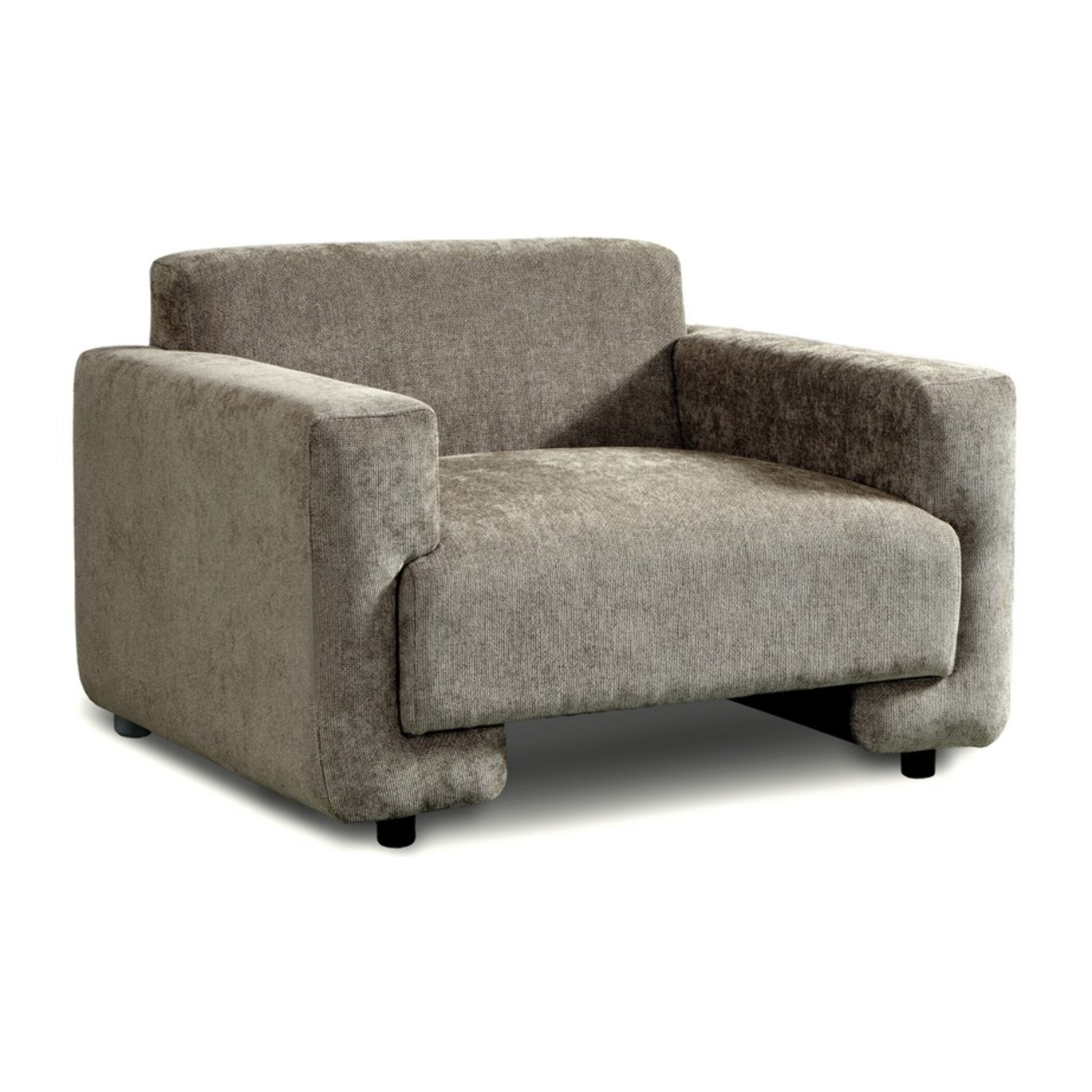 Poltrona salotto in tessuto marrone 111x90x72 cm - Paris