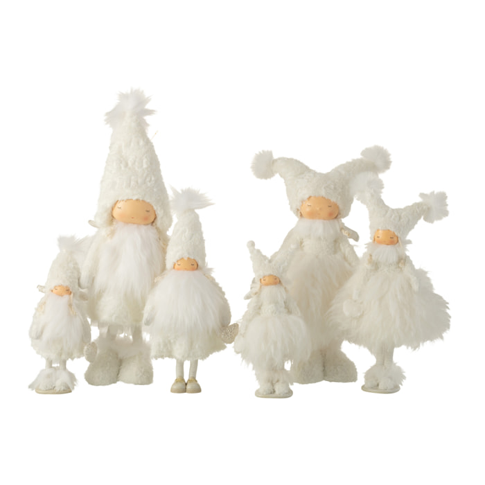 J-Line figurine de Noël Ange Coeur - textile - blanc - large - 2 pcs