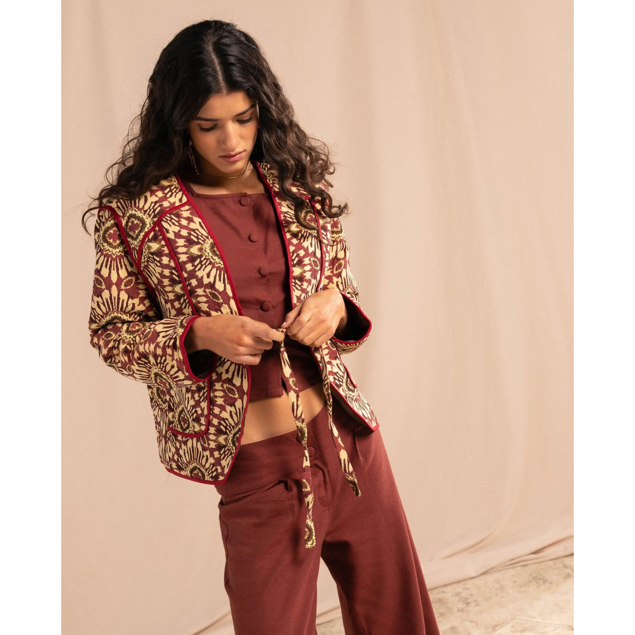 Chaqueta acolchada de mujer con estampado