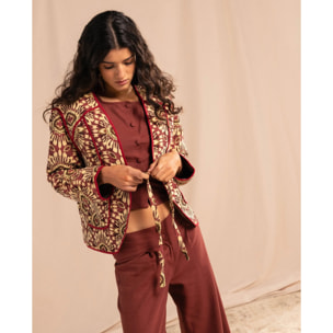 Chaqueta acolchada de mujer con estampado