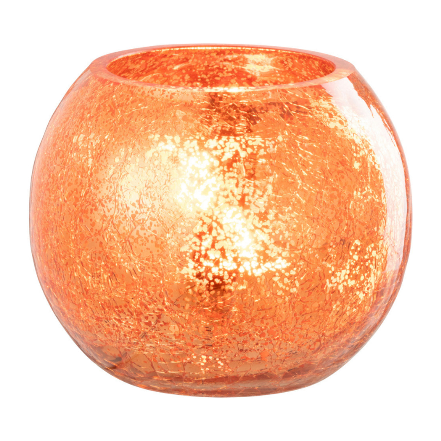 J-Line bougeoir Boule Craquelé - verre - or - small