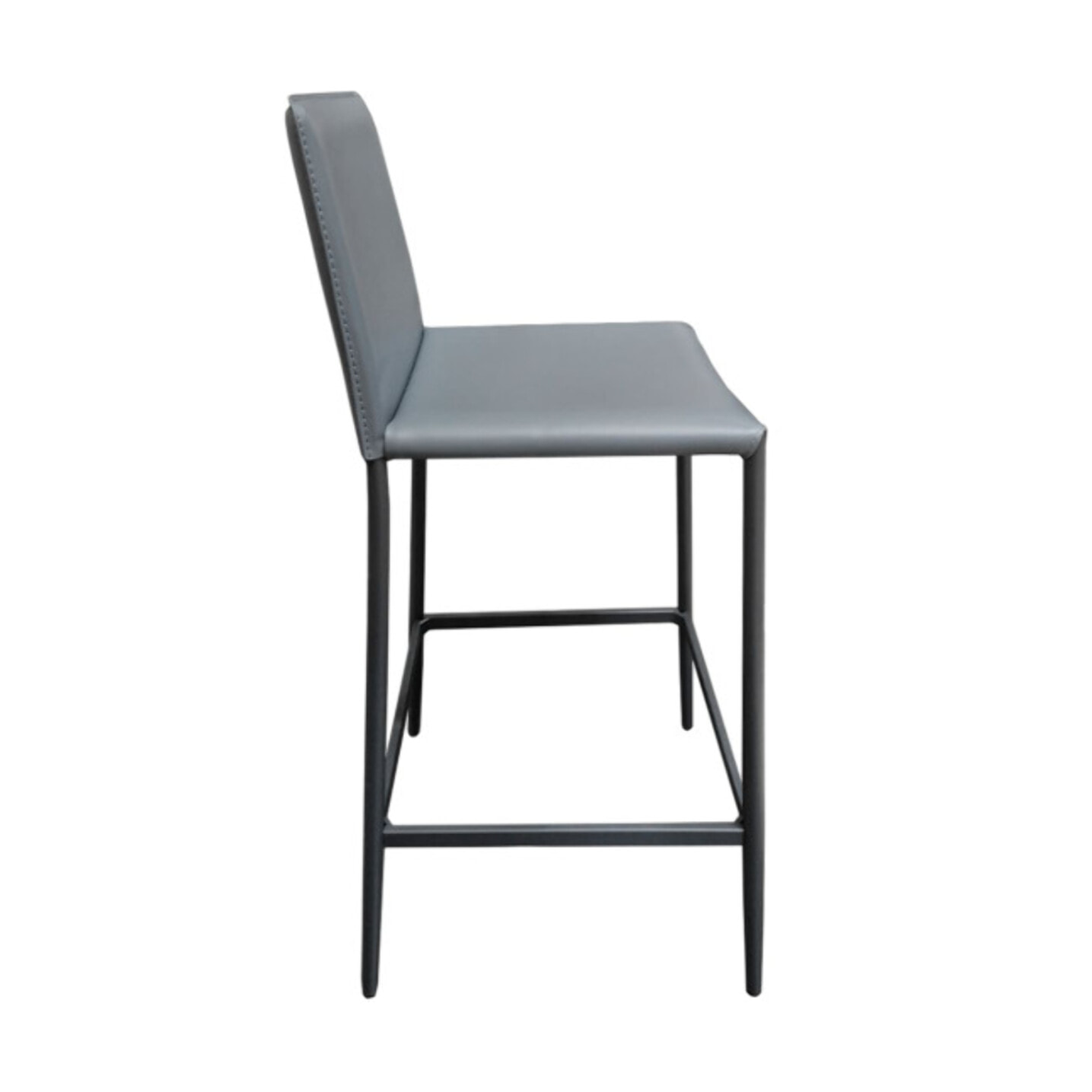 Chaise de bar avec dossier en simili & piétement en métal - SANDY
